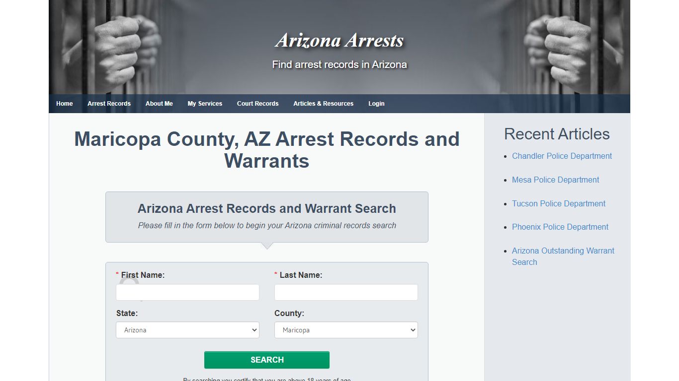 Maricopa County, AZ Arrest Records and Warrants - Arizona Arrests